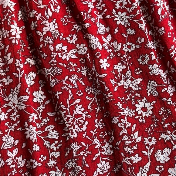 LULU’S Red Floral Cropped Off Shoulder Jumpsuit - Picture 8 of 10